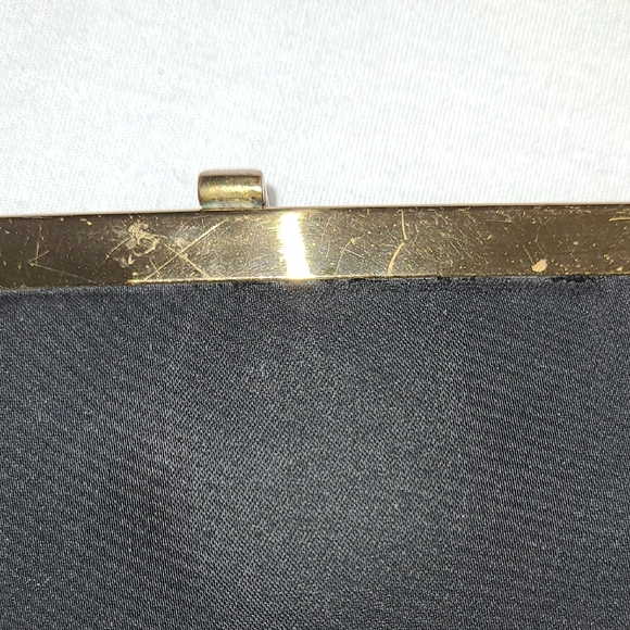 After Five Vintage Elegant Black  Clutch with Gold & Mother Of Pearl Accents - Picture 5 of 12